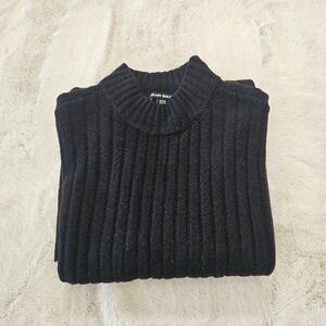 Black Ribbed Sweater by Perry Ellis